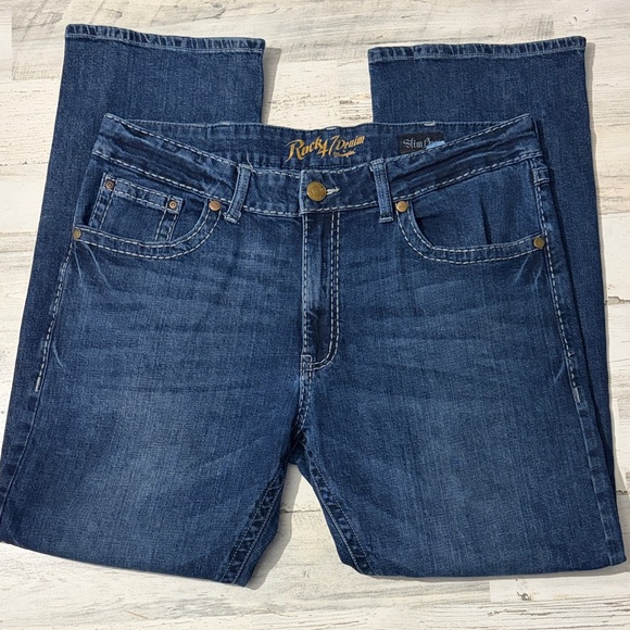 Rock 47 Denim by Wrangler Slim Boot Jeans Size 38 - Picture 3 of 9